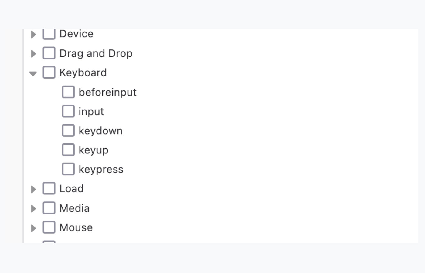 Event Listener Breakpoints