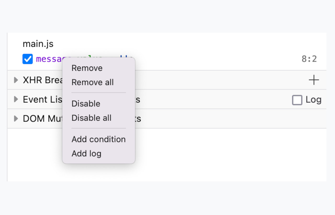 Log Point Scrolling